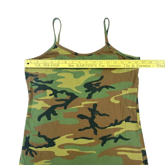 Vintage 90s Y2K Rothco Green Camo Tank Top Streetwear Gorpcore Womens Medium - Picture 6 of 7